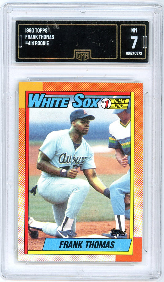 1990 Topps Frank Thomas Graded Rookie Card #414 GMA 7