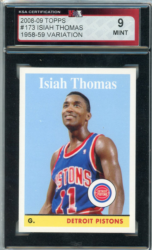 2008/09 Topps Isiah Thomas '58/59 Variation Graded Card #173 KSA 9