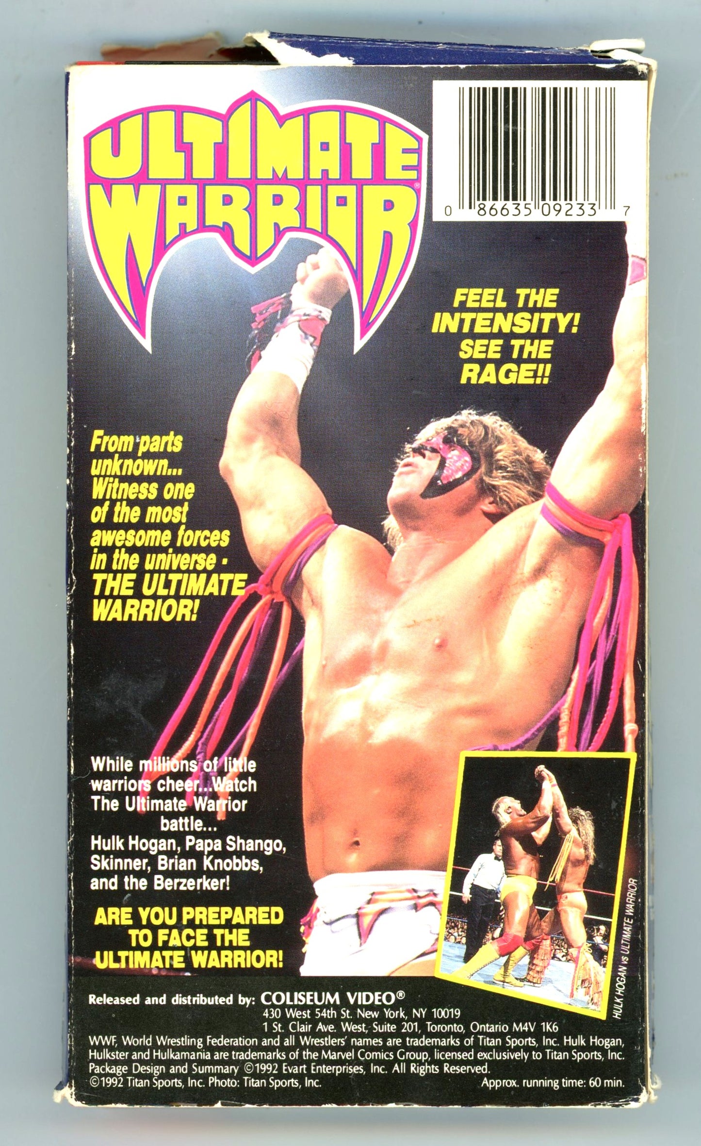 1992 WWF Official VIdeo Ultimate Warrior Vintage VHS Tape