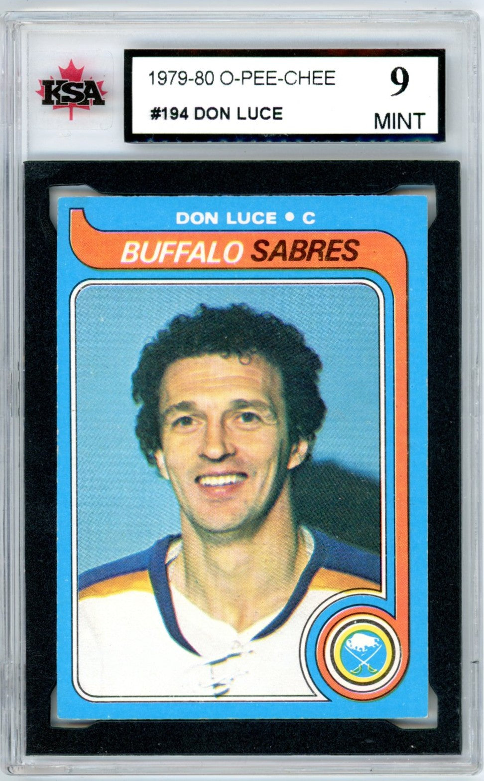 1979/80 OPC O-Pee-Chee Don Luce #194 Graded Hockey Card KSA 9