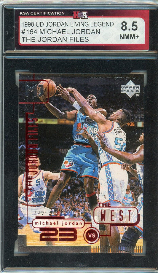 1998 UD Michael Jordan Living Legend The Jordan Files #164 Graded Card KSA 8.5