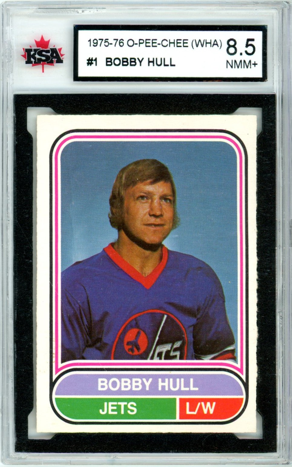 1975/76 OPC O-Pee-Chee Bobby Hull #1 Graded Hockey Card KSA 8.5