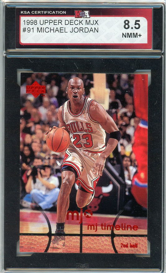 1998 Upper Deck MJX Michael Jordan #91 Graded Card KSA 8.5