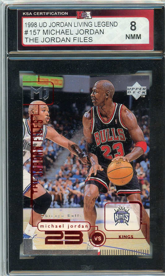 1998 UD Michael Jordan Living Legend The Jordan Files #157 Graded Card KSA 8