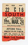 Jethro Tull Vintage Concert Ticket Maple Leaf Gardens (Toronto, 1977)