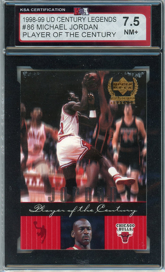 1998/99 UD Century Legends Michael Jordan Player of the Century #86 Graded Card KSA 7.5