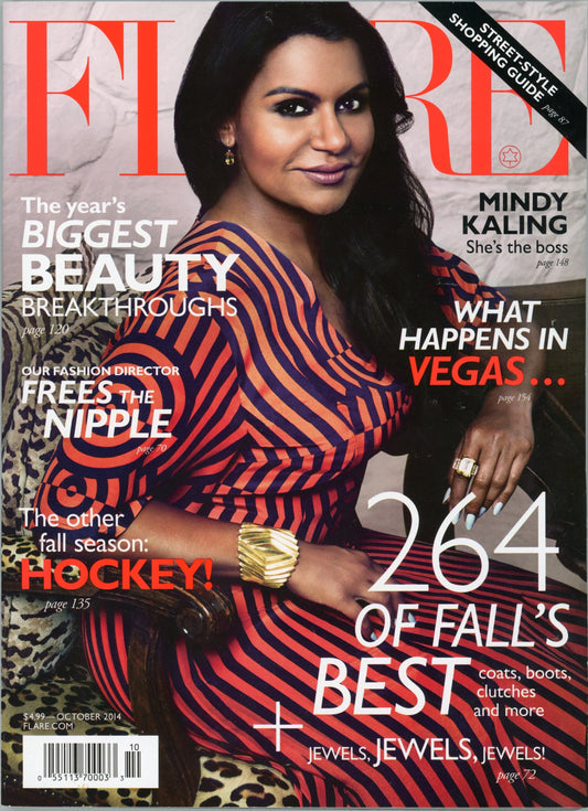 Flare Vintage Fashion Magazine (October 2014) Fair Condition Mindy Kaling Cover