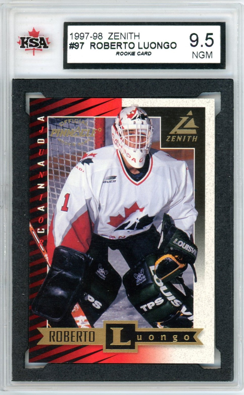 1997/98 Zenith Roberto Luongo #97 Graded Rookie Card KSA 9.5