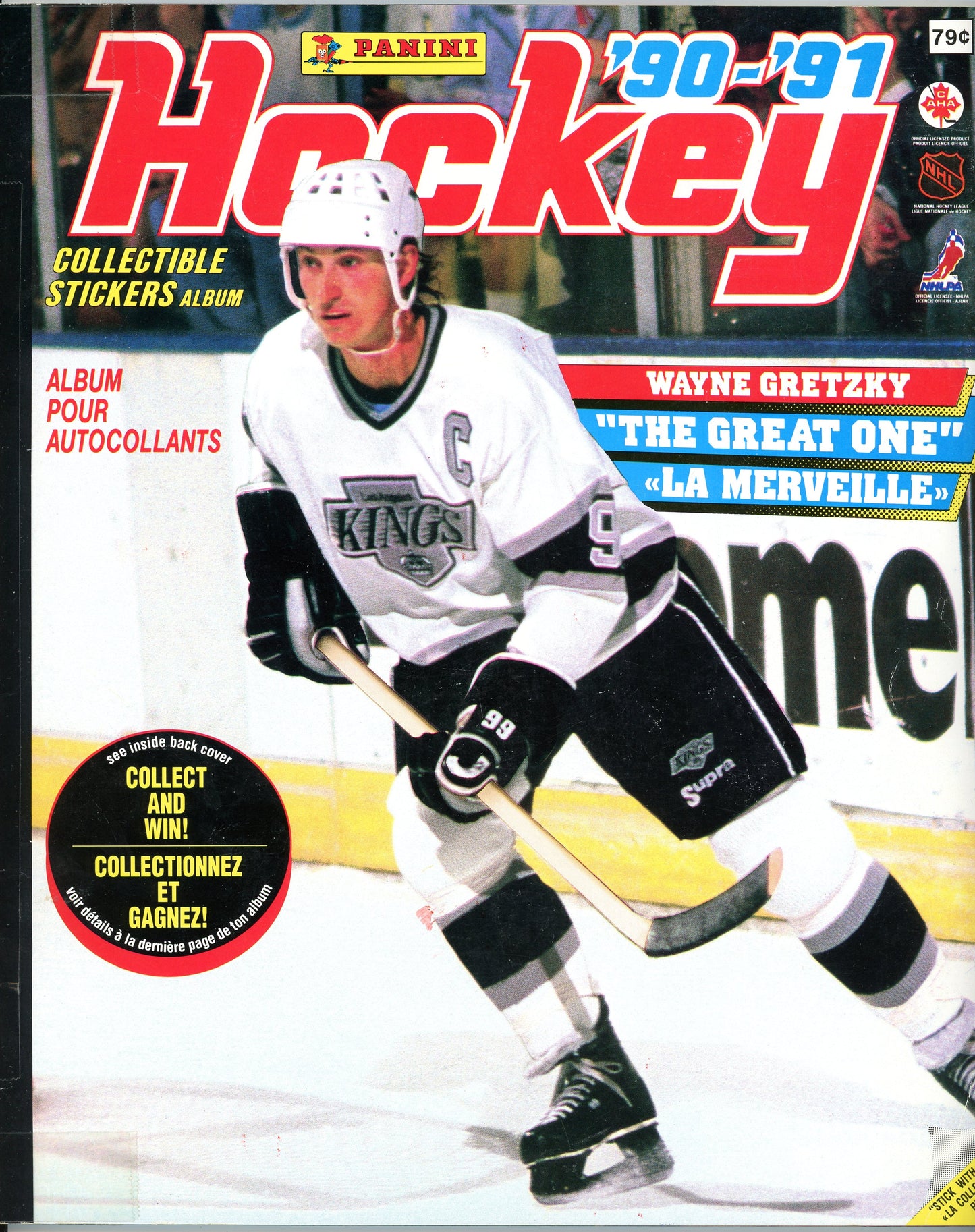 1990/91 Panini NHL Hockey Complete Sticker Album Wayne Gretzky