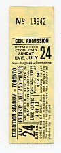 Emerson, Lake & Palmer Vintage Concert Ticket Exhibition Stadium (Toronto, 1977)