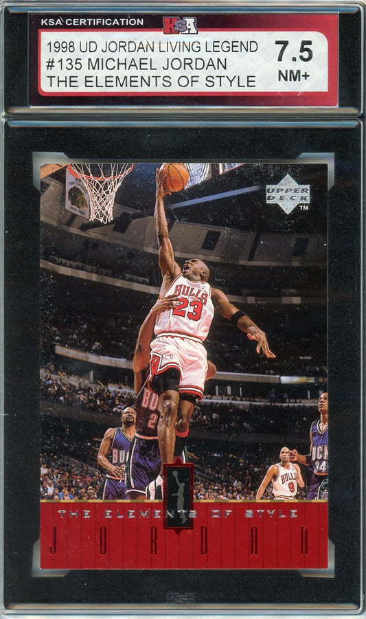 1998 UD Michael Jordan Living Legend Elements of Style #135 Graded Card KSA 7.5
