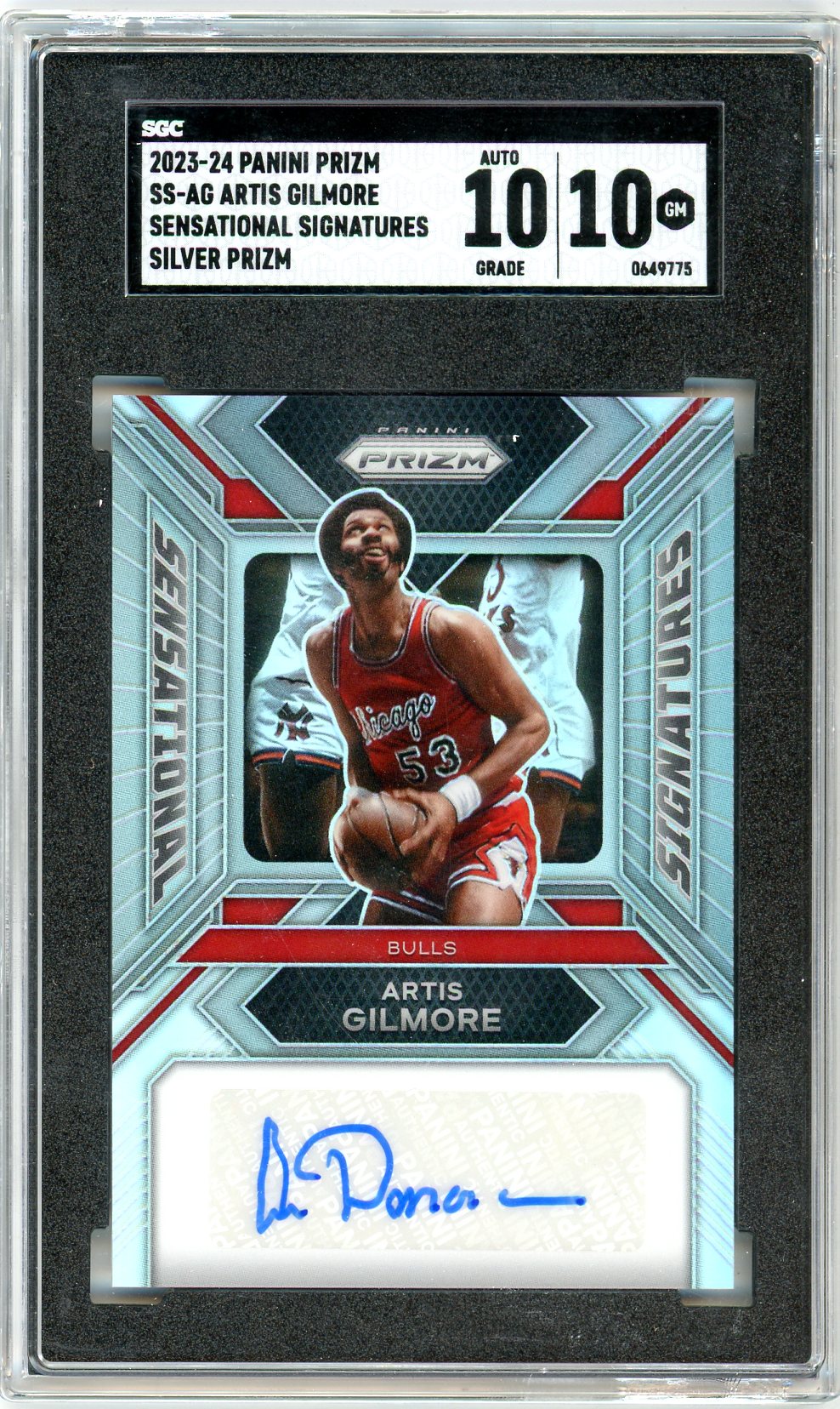 2023/24 Panini Prizm Sensational Signatures Artis Gilmore Graded Card SGC 10