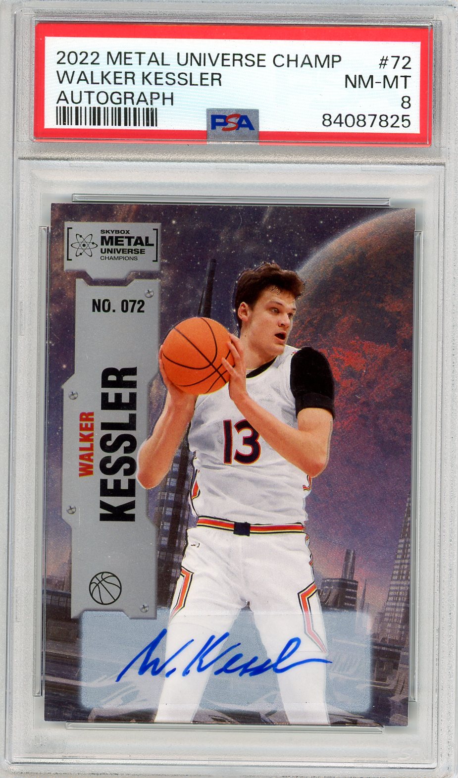 2022 Metal Universe Champions Walker Kessler Graded Autograph Card PSA 8