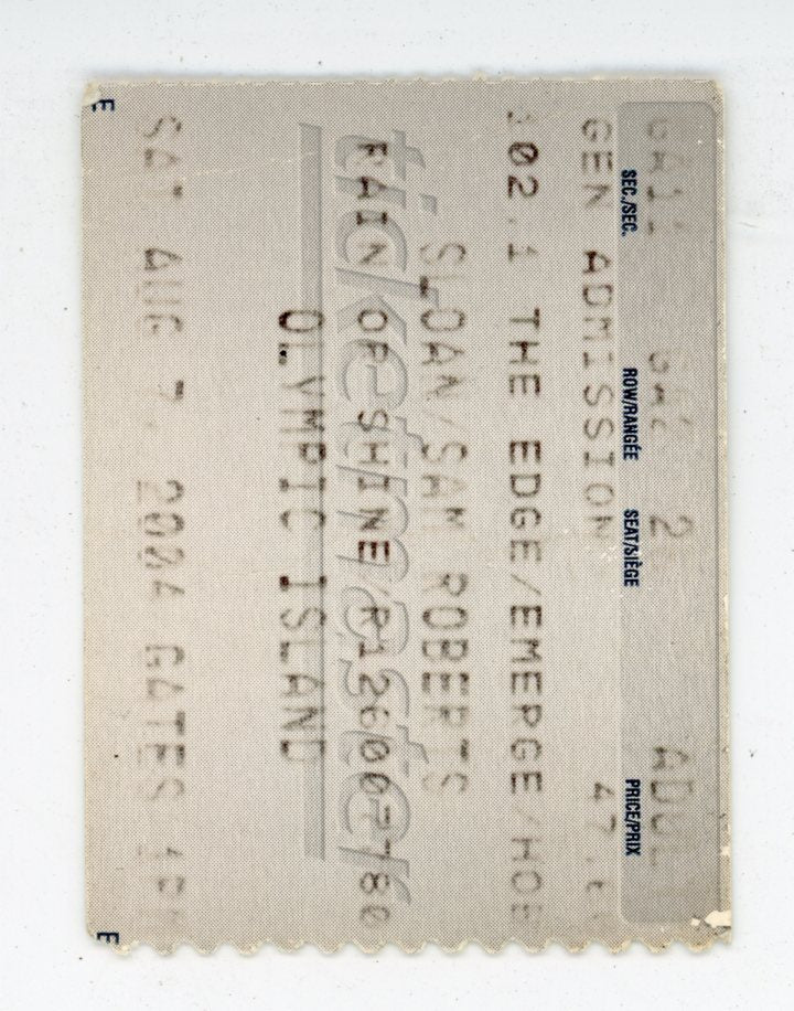 Sloan with Sam Roberts Vintage Concert Ticket Stub Olympic Island (Toronto, 2004)