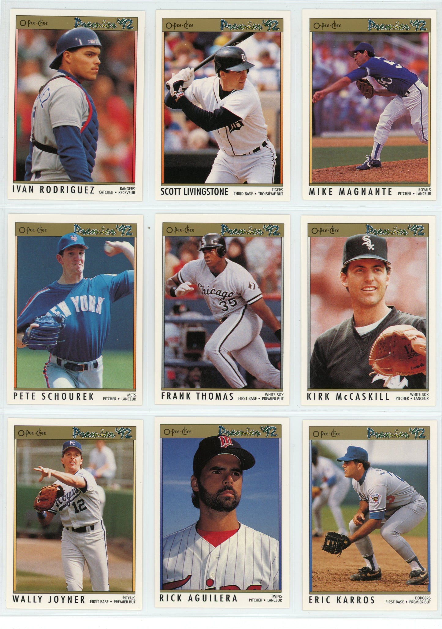 1992 OPC O-Pee-Chee Premier MLB Baseball Complete Set (198 Cards)