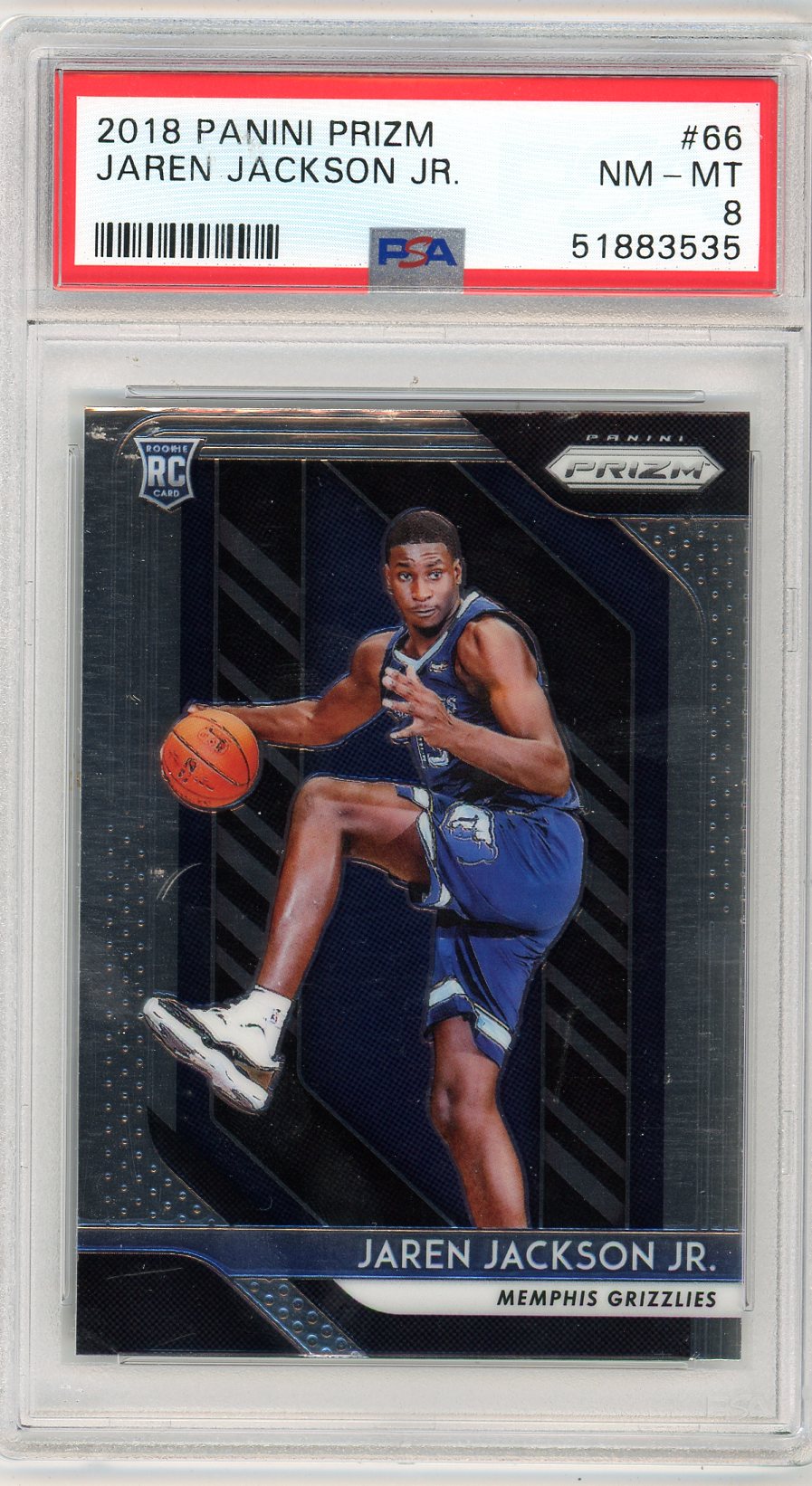 2018 Panini Prizm Jaren Jackson Jr. Graded Rookie Card #66 PSA 8