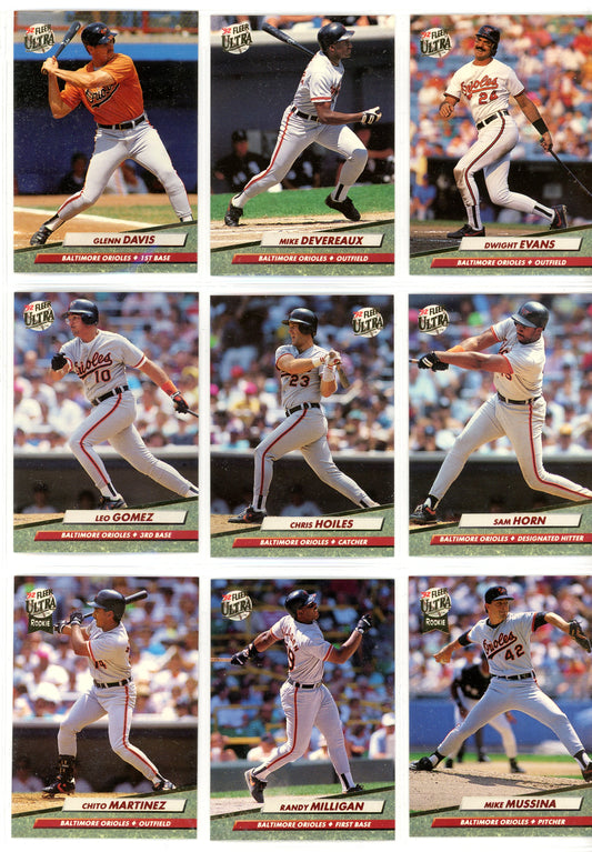 1992 Fleer Ultra MLB Baseball Card Complete Set (600 Cards)