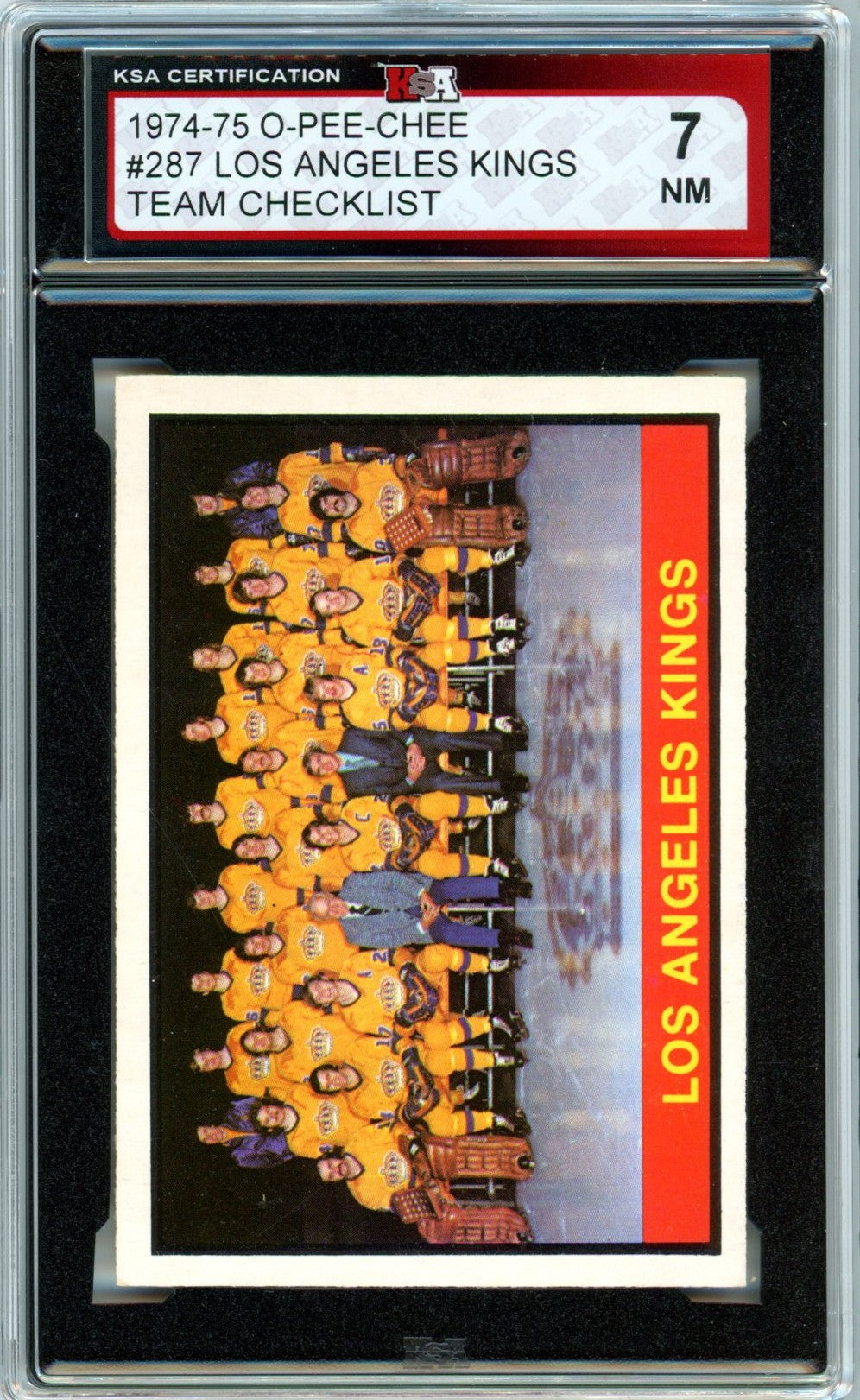 1974/75 OPC O-Pee-Chee Los Angeles Kings Team Checklist #287 Graded Hockey Card KSA 7
