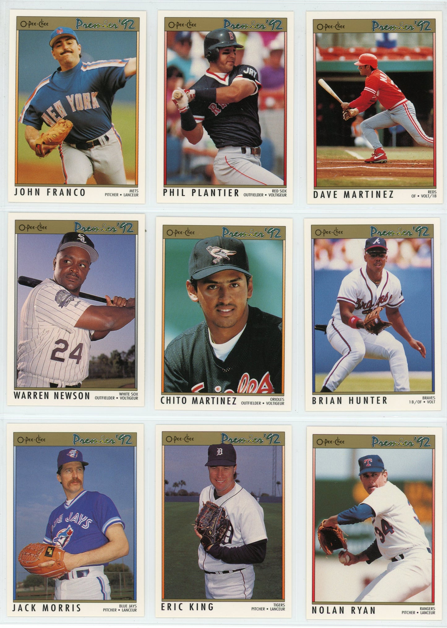 1992 OPC O-Pee-Chee Premier MLB Baseball Complete Set (198 Cards)