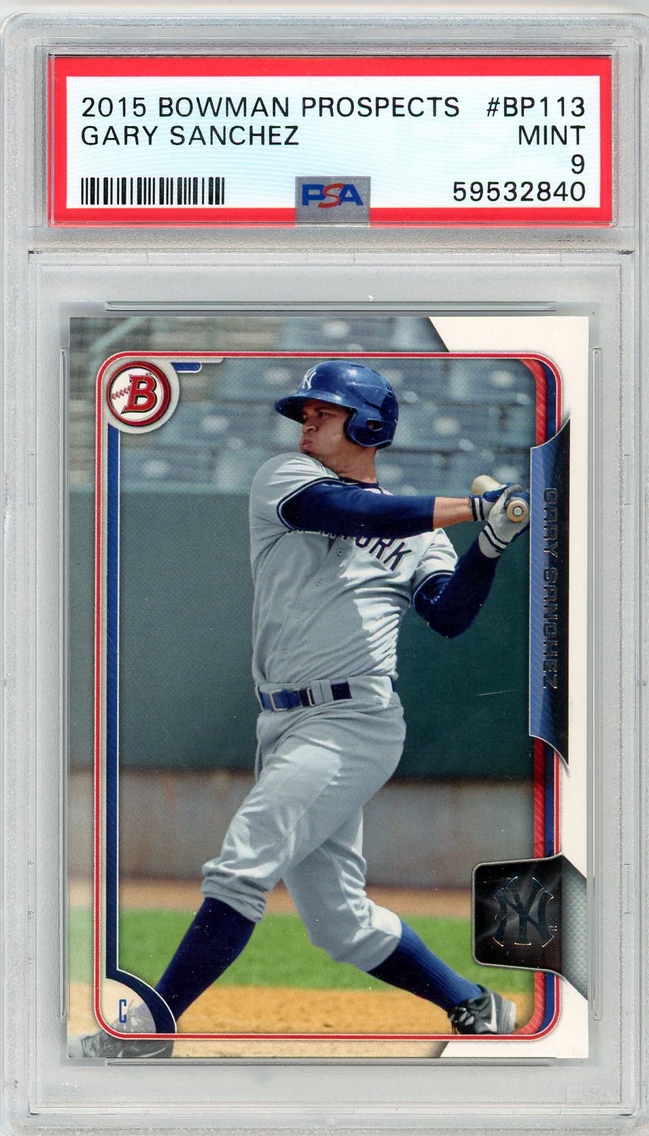 2015 Bowman Prospects Gary Sanchez Graded Card #BP113 PSA 9