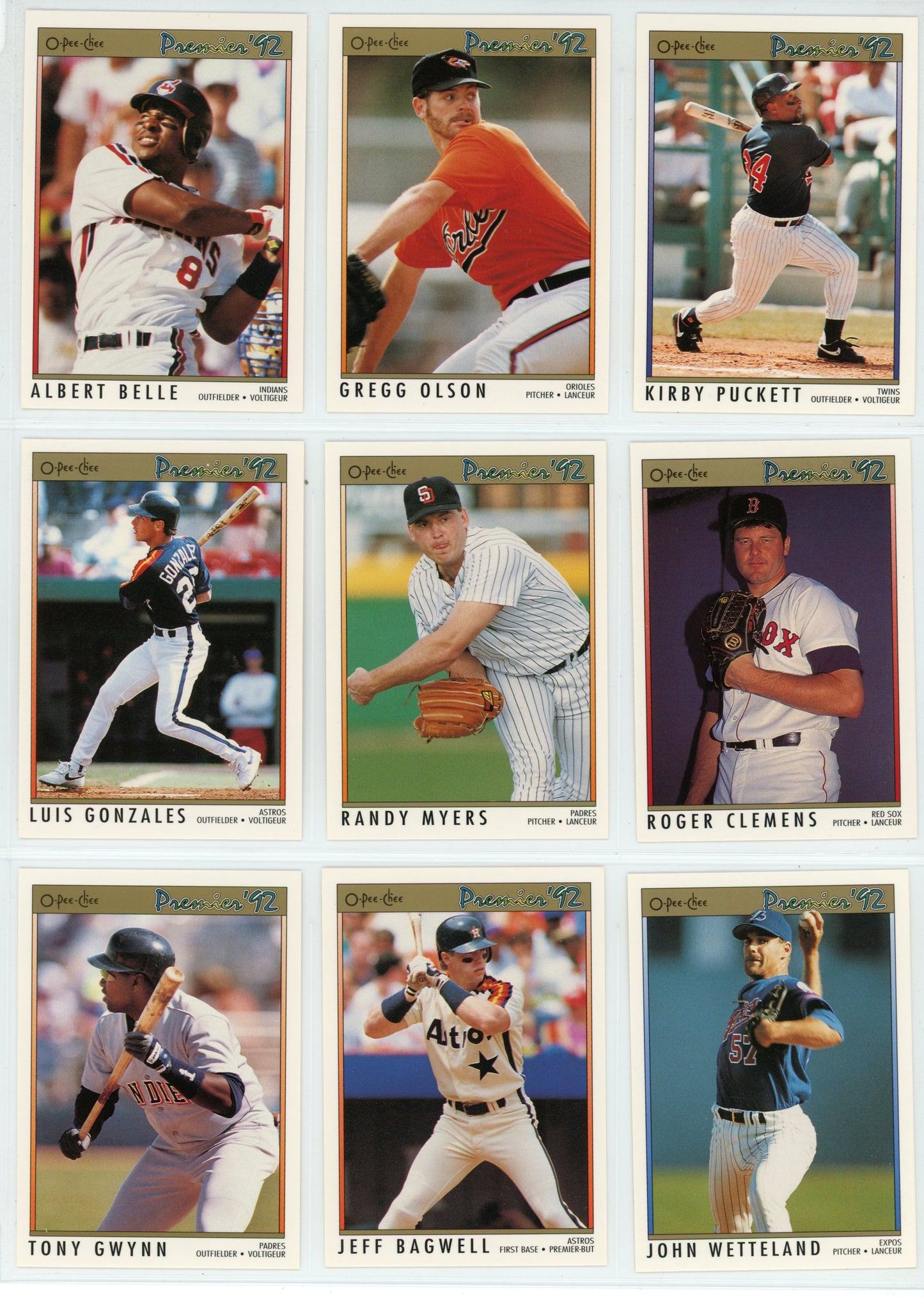 1992 OPC O-Pee-Chee Premier MLB Baseball Complete Set (198 Cards)