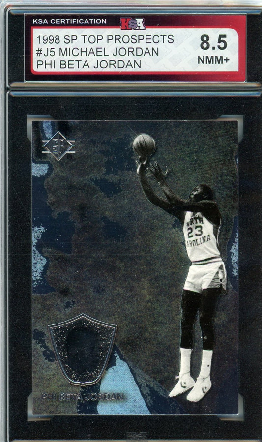 1998 UD SP Top Prospects Michael Jordan Phi Beta Graded Card #J5 KSA 8.5