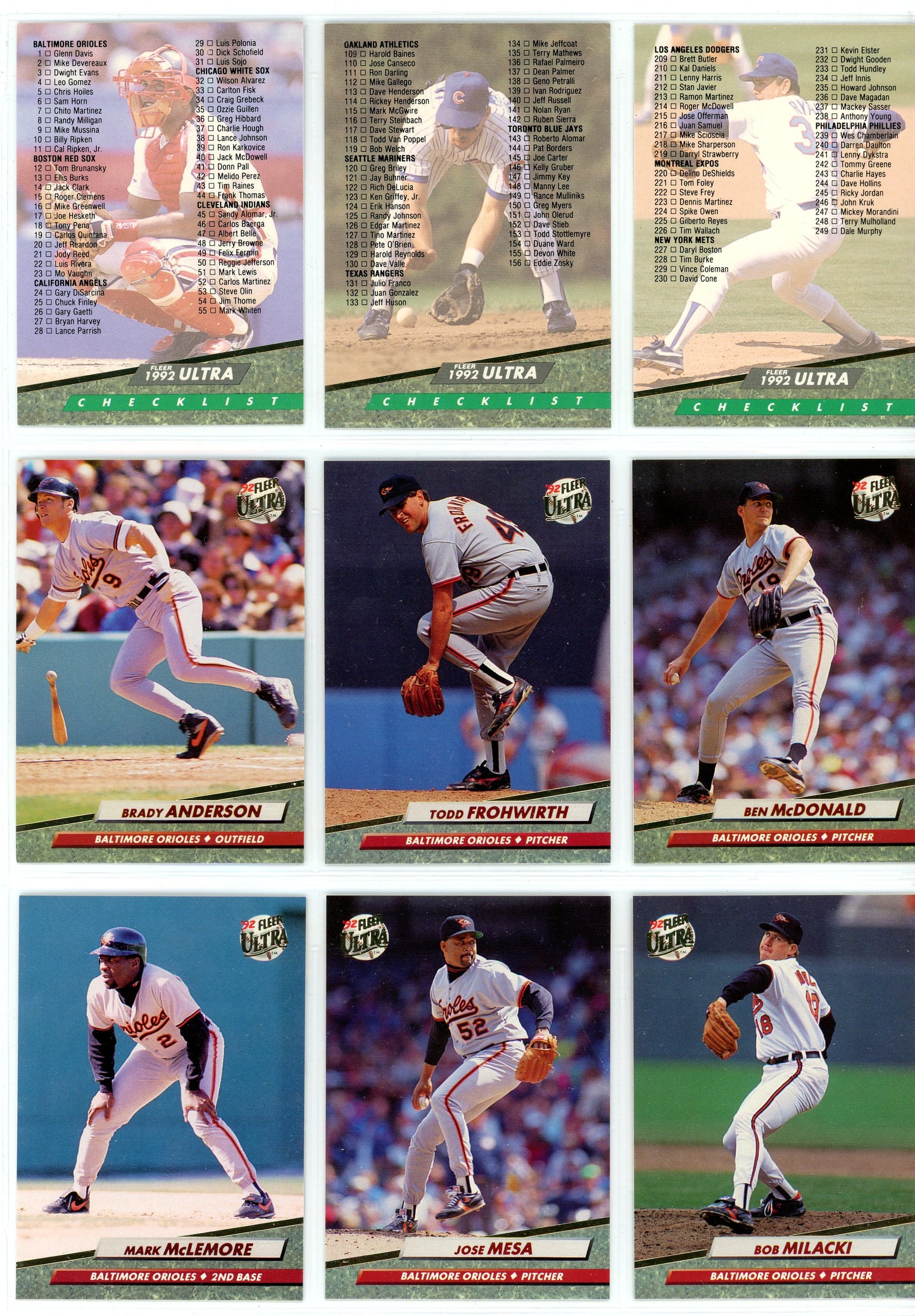 1992 Fleer Ultra MLB Baseball Card Complete Set (600 Cards)