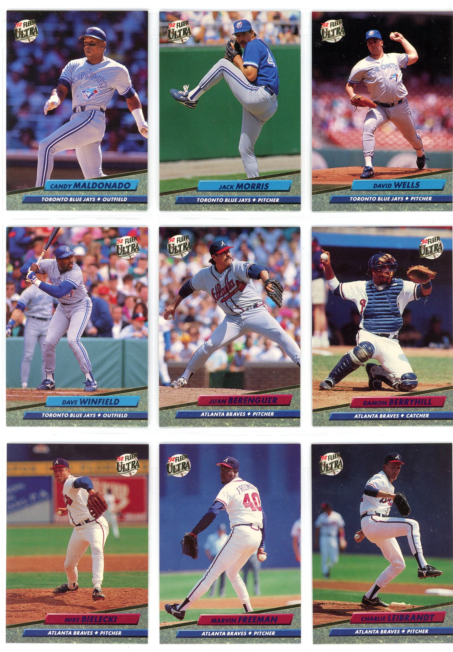 1992 Fleer Ultra MLB Baseball Card Complete Set (600 Cards)