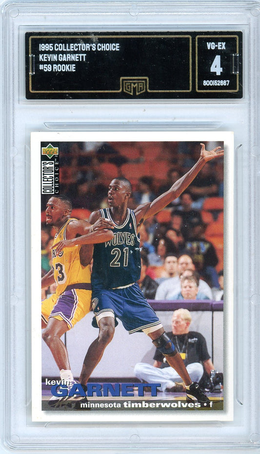 1995 Collector's Choice Kevin Garnett Graded Rookie Card #59 GMA 4