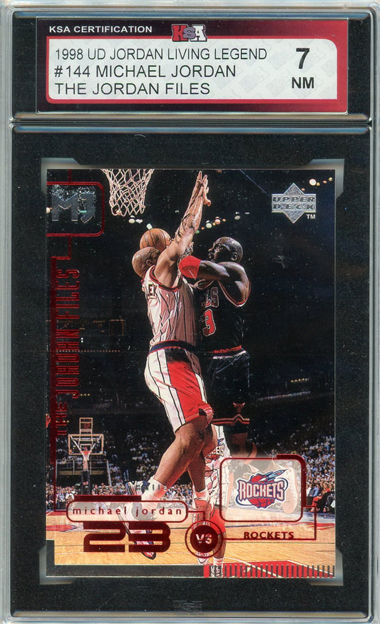 1998 UD Michael Jordan Living Legend The Jordan Files #144 Graded Card KSA 7