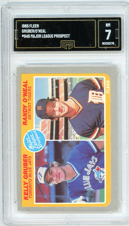 1985 Fleer Gruber/O'Neal Graded Rookie Card #645 GMA 7