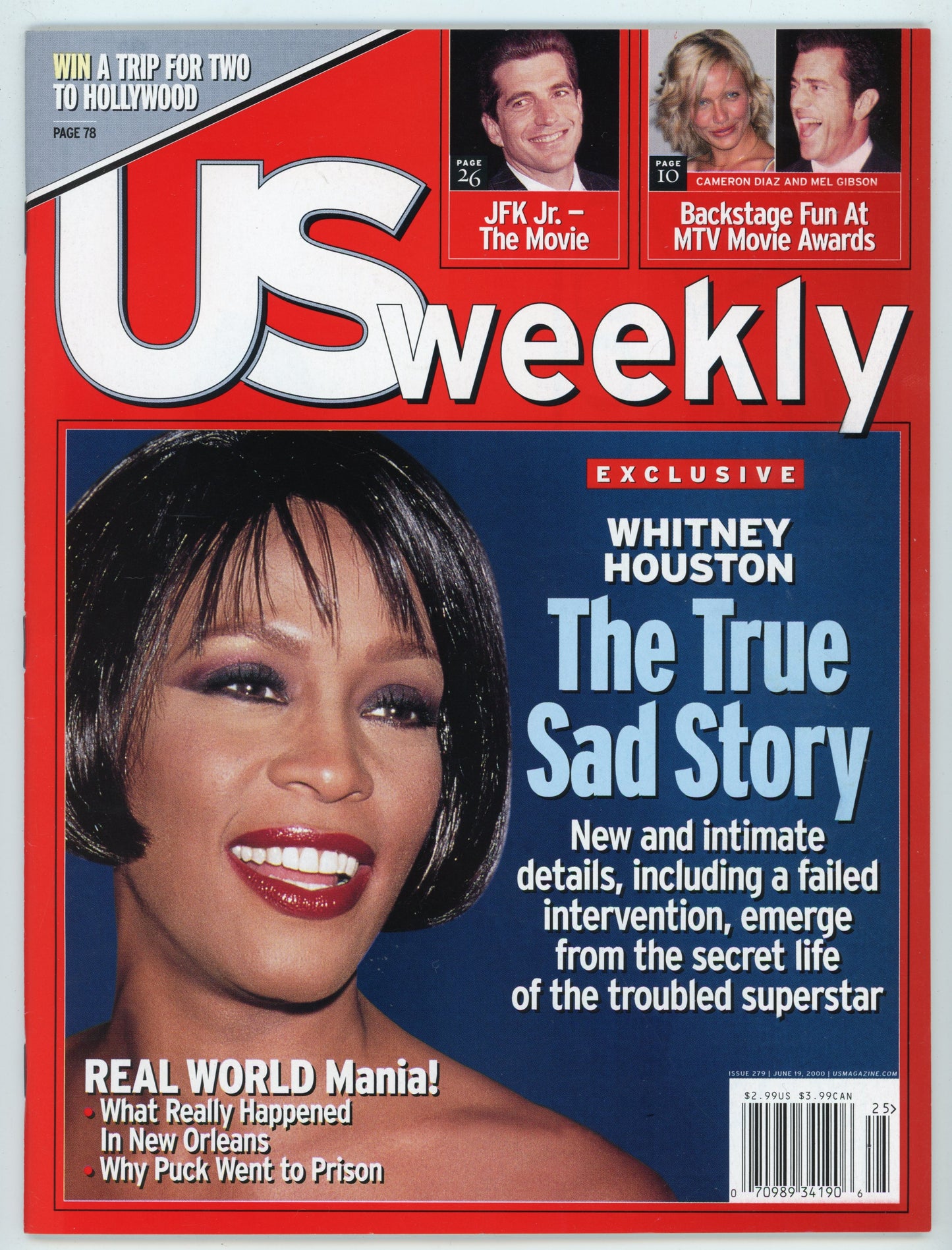 Us Weekly Issue 279 Vintage Magazine (June 19, 2000) EX Condition Whitney Houston
