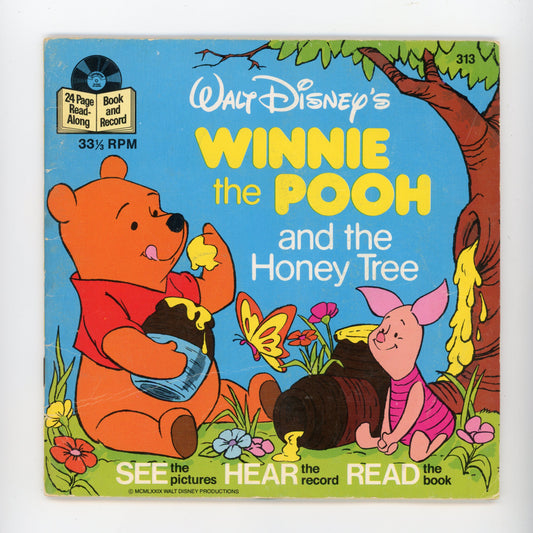 1979 Disneyland Vista Records Winnie the Pooh and the Honey Tree 33RPM 7" Vintage Vinyl Record & Book