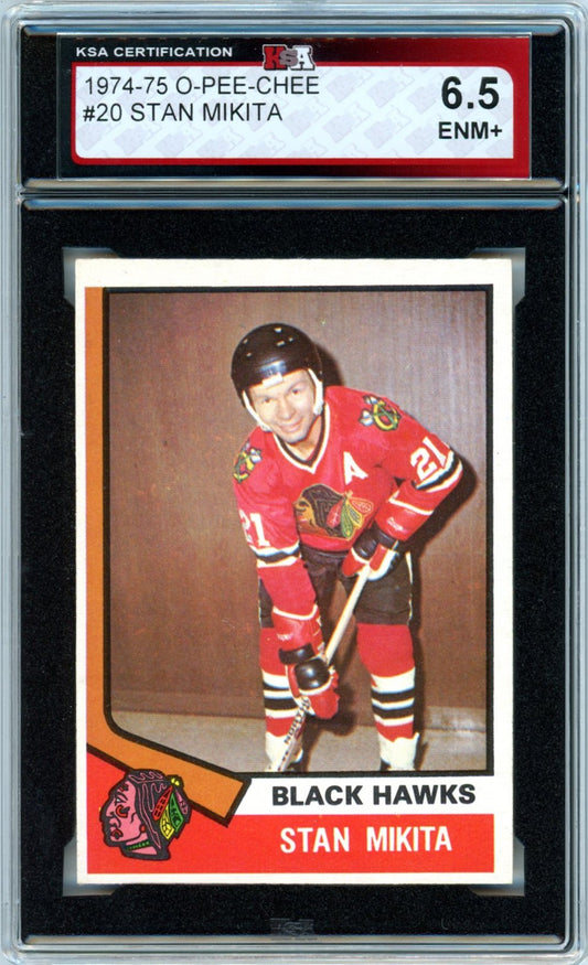 1974/75 OPC O-Pee-Chee Stan Mikita #20 Graded Hockey Card KSA 6.5