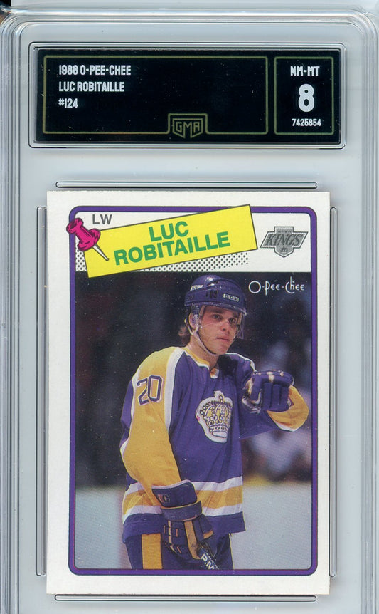 1988 O-Pee-Chee Luc Robitaille  #124 Graded Sports Card GMA 8