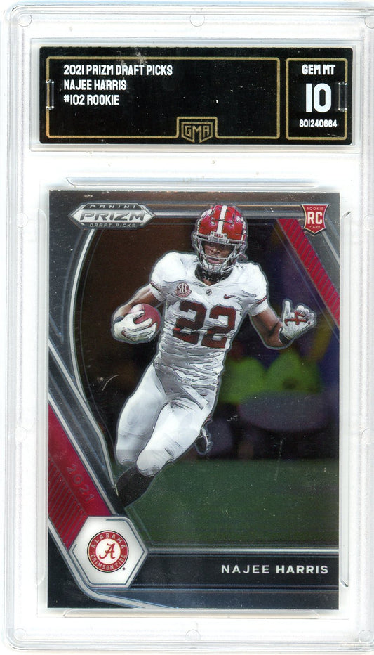 2021 Panini Prizm Draft Picks Najee Harris Graded Rookie Card #102 GMA 10