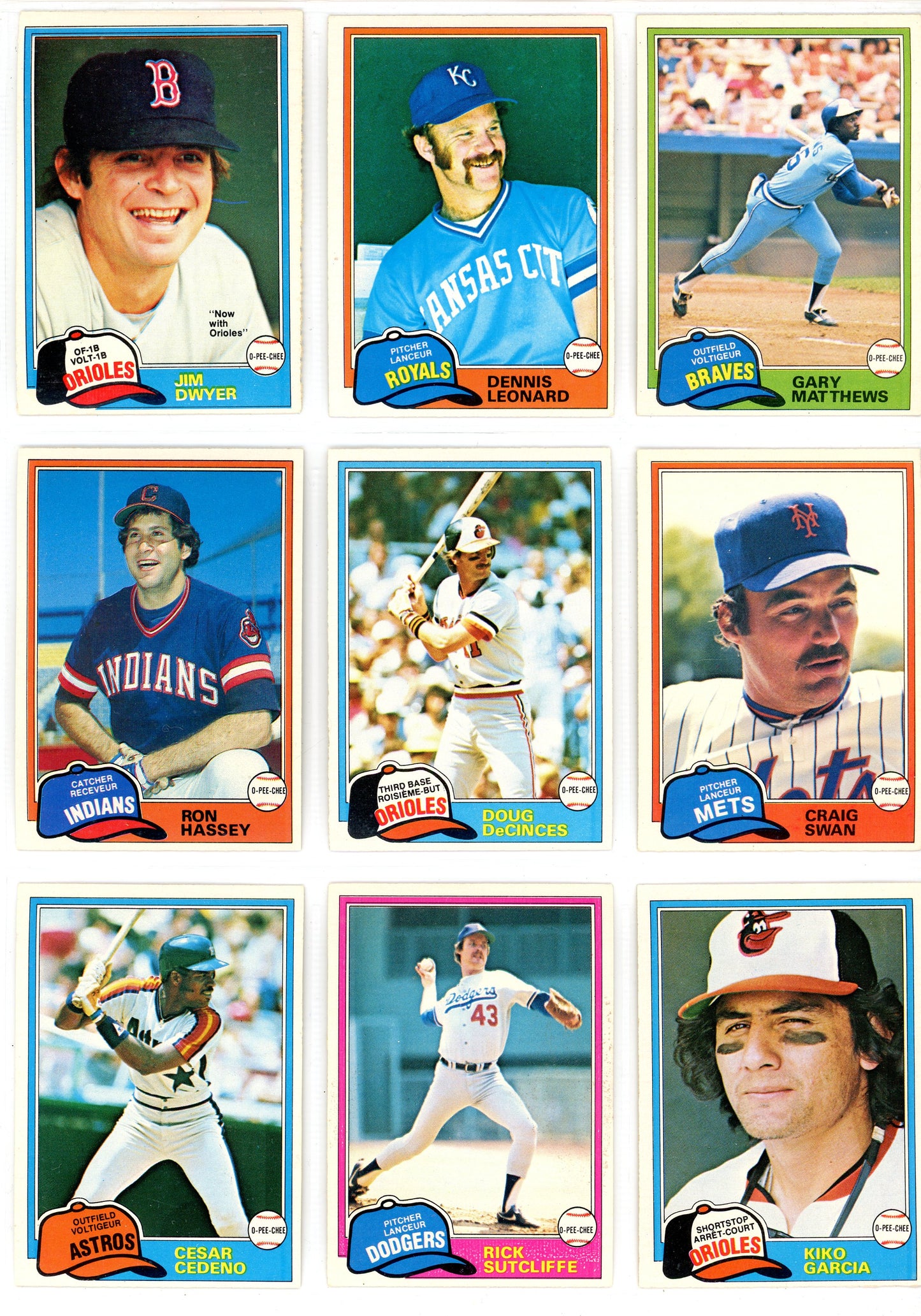 1981 OPC O-Pee-Chee MLB Baseball Card Complete Set (374 Cards)