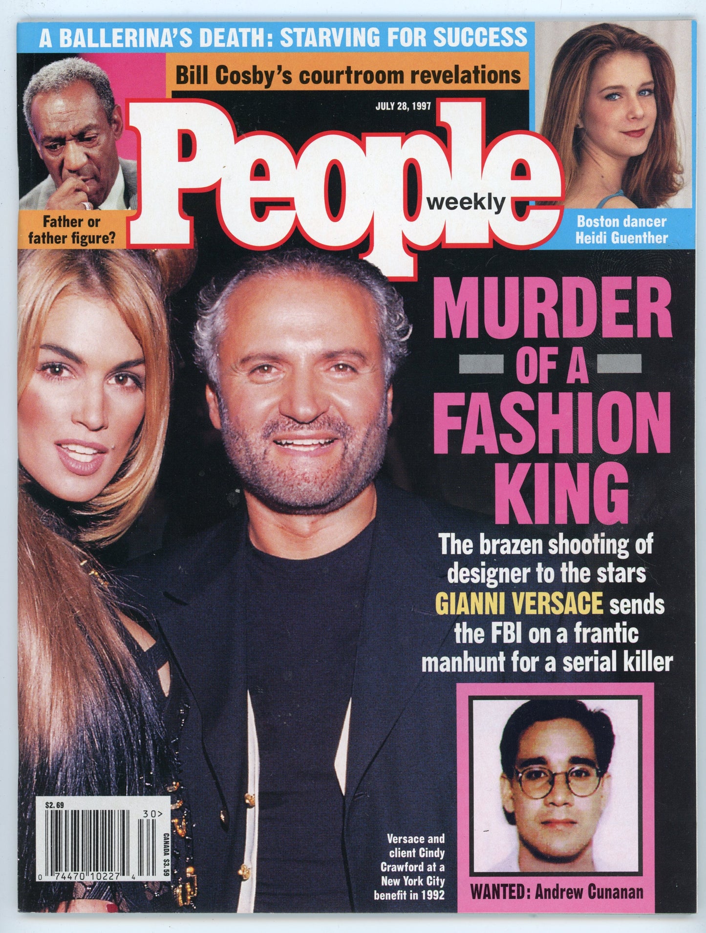 People Weekly Vintage Magazine (July 28, 1997) Gianni Versace