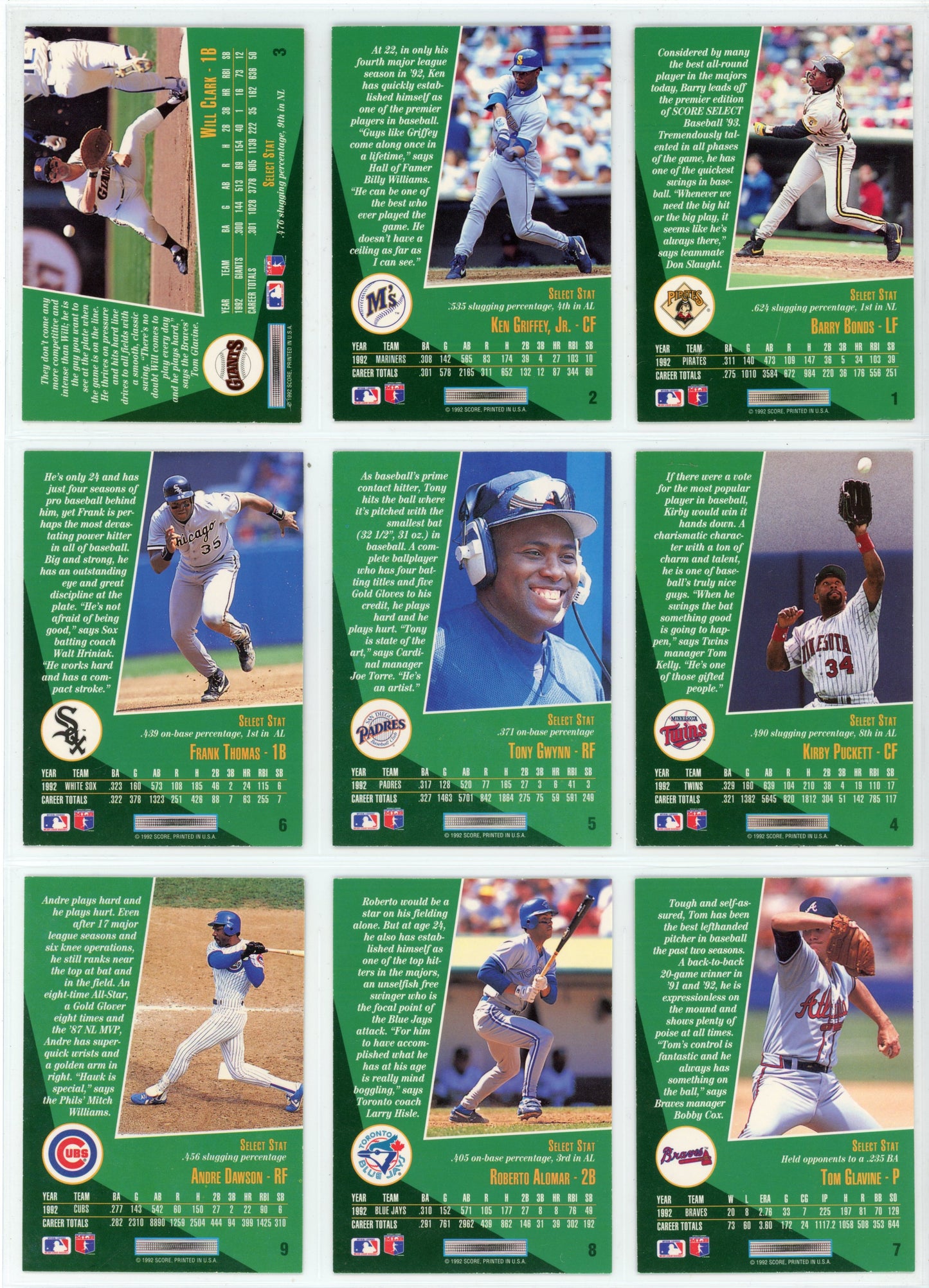 1993 Score Select MLB Baseball Complete Set (405 Cards) Derek Jeter Rookie