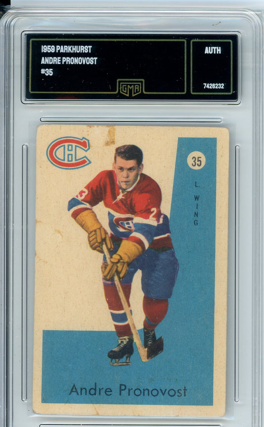 1959 Parkhurst Andre Provonost #35 Graded Sports Card GMA Authenticated