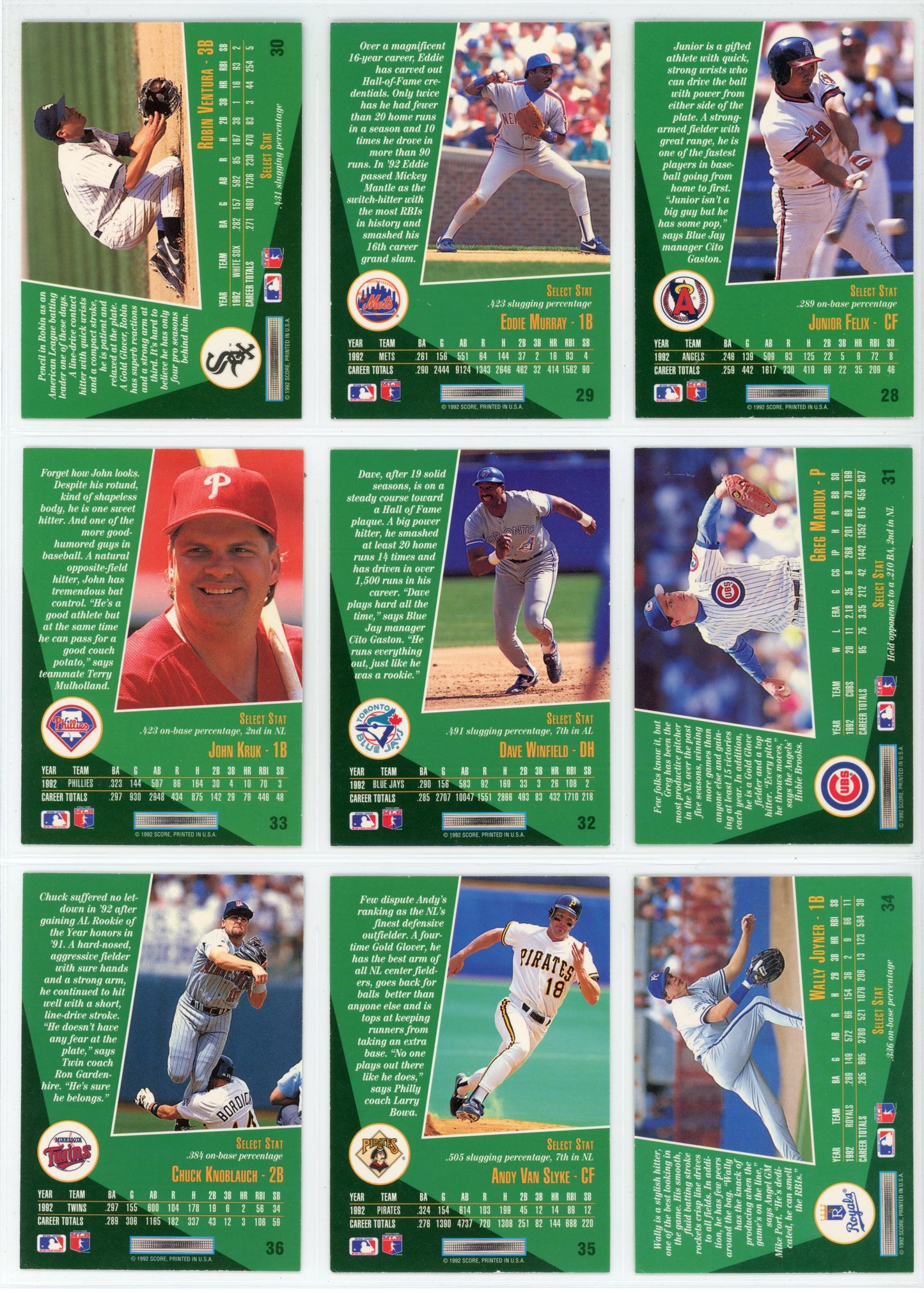 1993 Score Select MLB Baseball Complete Set (405 Cards) Derek Jeter Rookie