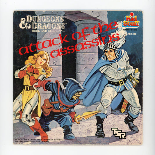 1984 Kid Stuff Records Dungeons & Dragons Attack of the Assassins 33RPM 7" Vintage Vinyl Record & Book