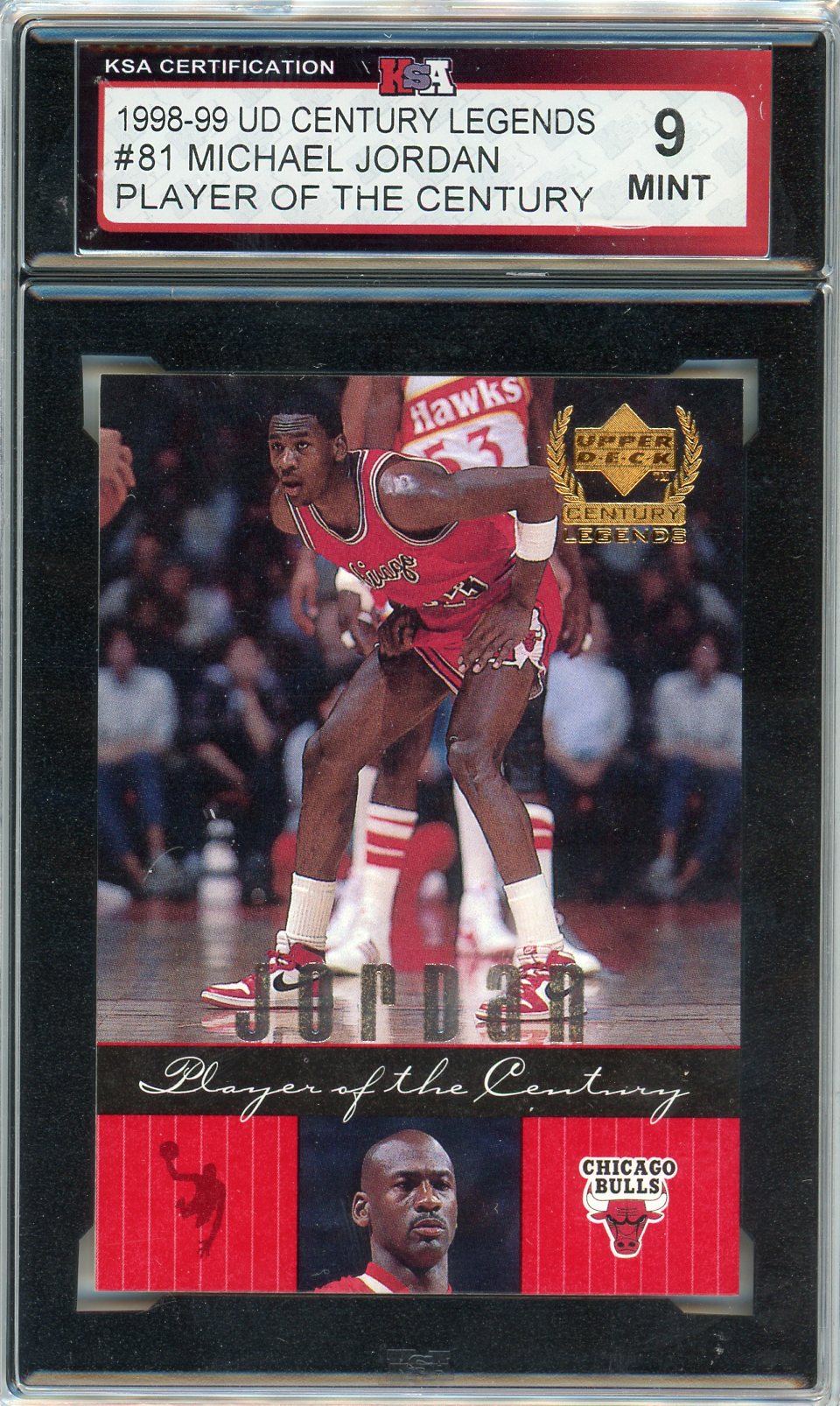 1998/99 UD Century Legends Michael Jordan Player of the Century #81 Graded Card KSA 9