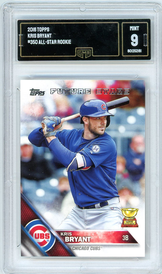 2016 Topps Kris Bryant Graded Rookie Card #350 GMA 9