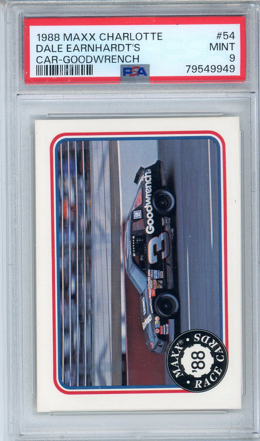 1988 Maxx Charlotte Dale Earnhardt's Car-Goodwrench Graded Rookie Card #54 PSA 9