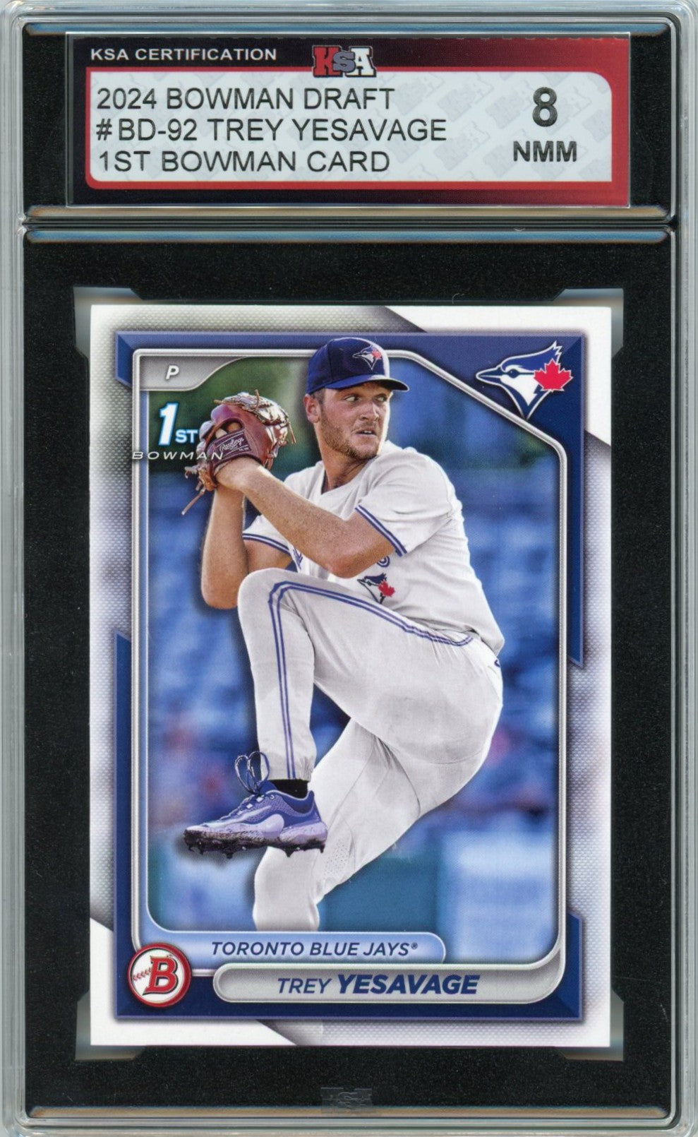 2024 1st Bowman Draft Trey Yesavage Graded Rookie Card #BD-92 KSA 8