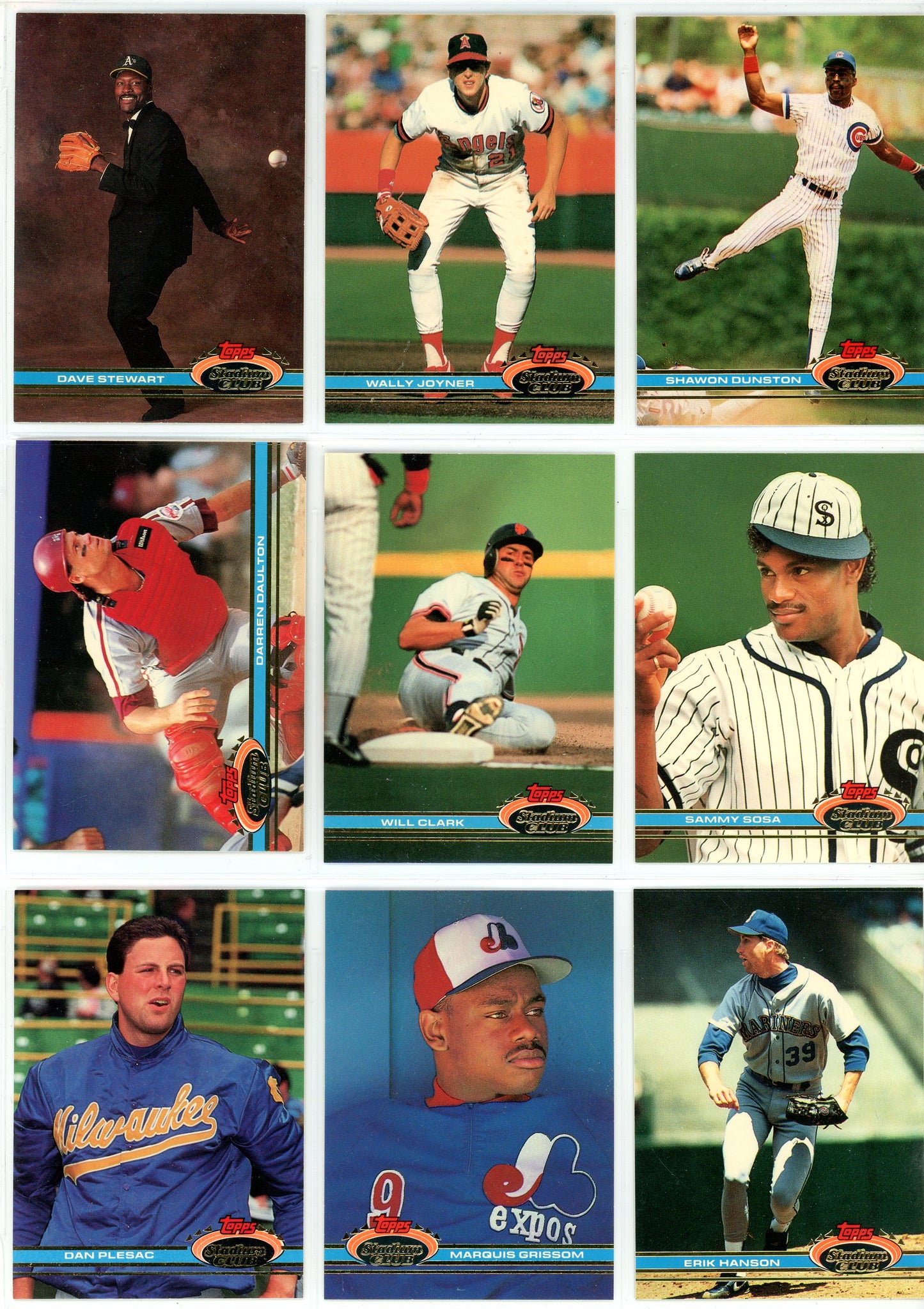 1991 Topps Stadium Club MLB Baseball Card Complete Set (600 Cards) + Charter Members *Baseball Only* (32 Cards)