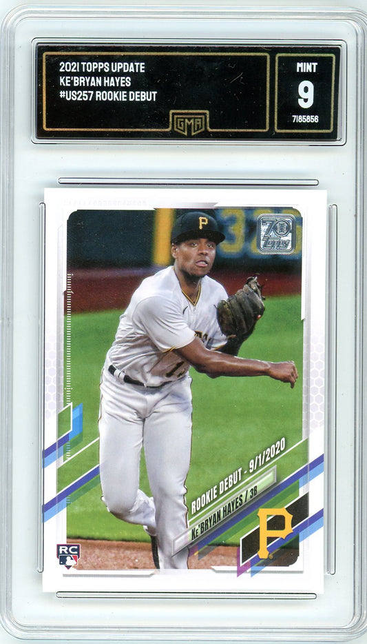 2021 Topps Update Ke'Bryan Hayes Graded Rookie Card #US257 GMA 9