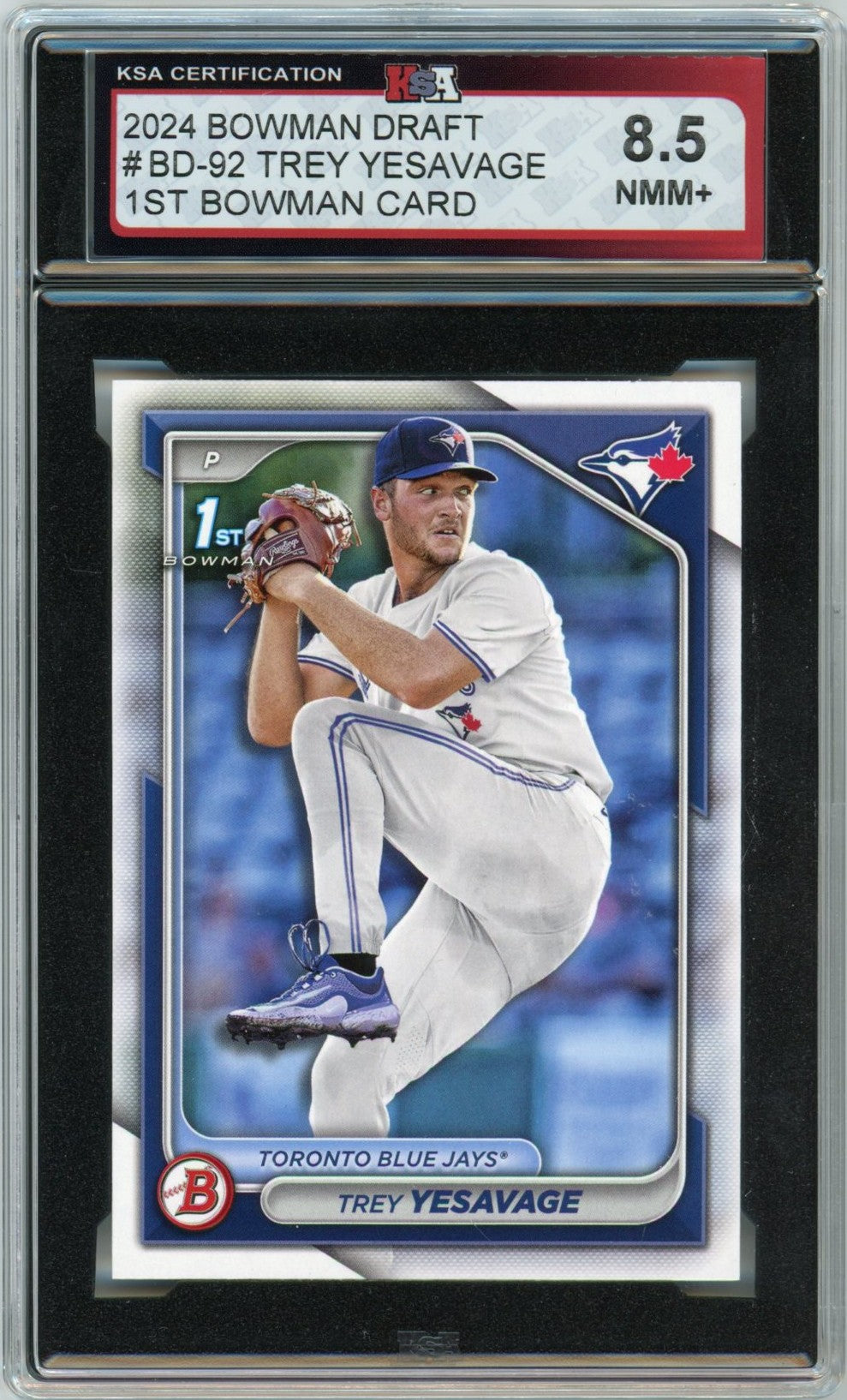 2024 1st Bowman Draft Trey Yesavage Graded Rookie Card #BD-92 KSA 8.5