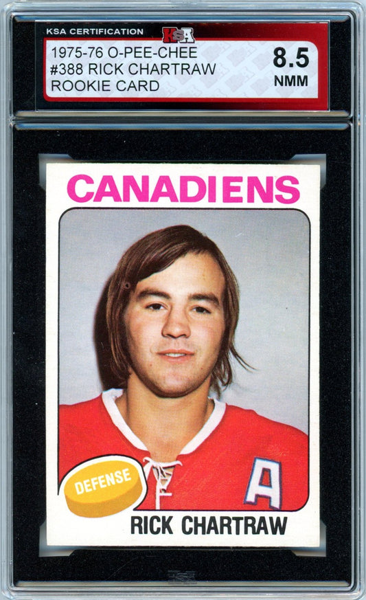 1975/76 OPC O-Pee-Chee Rick Chartraw #388 Graded Rookie Card KSA 8.5